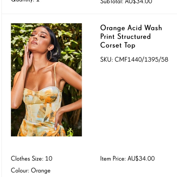 2n1 deal Orange acid wash Co od set Corset and Sk… - Picture 5 of 6